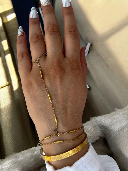 Altın Renk Zarif Zincirli Şahmeran Ve Ayetel Kürsü Bileklik Seti– Şıklığın En Zarif Hali